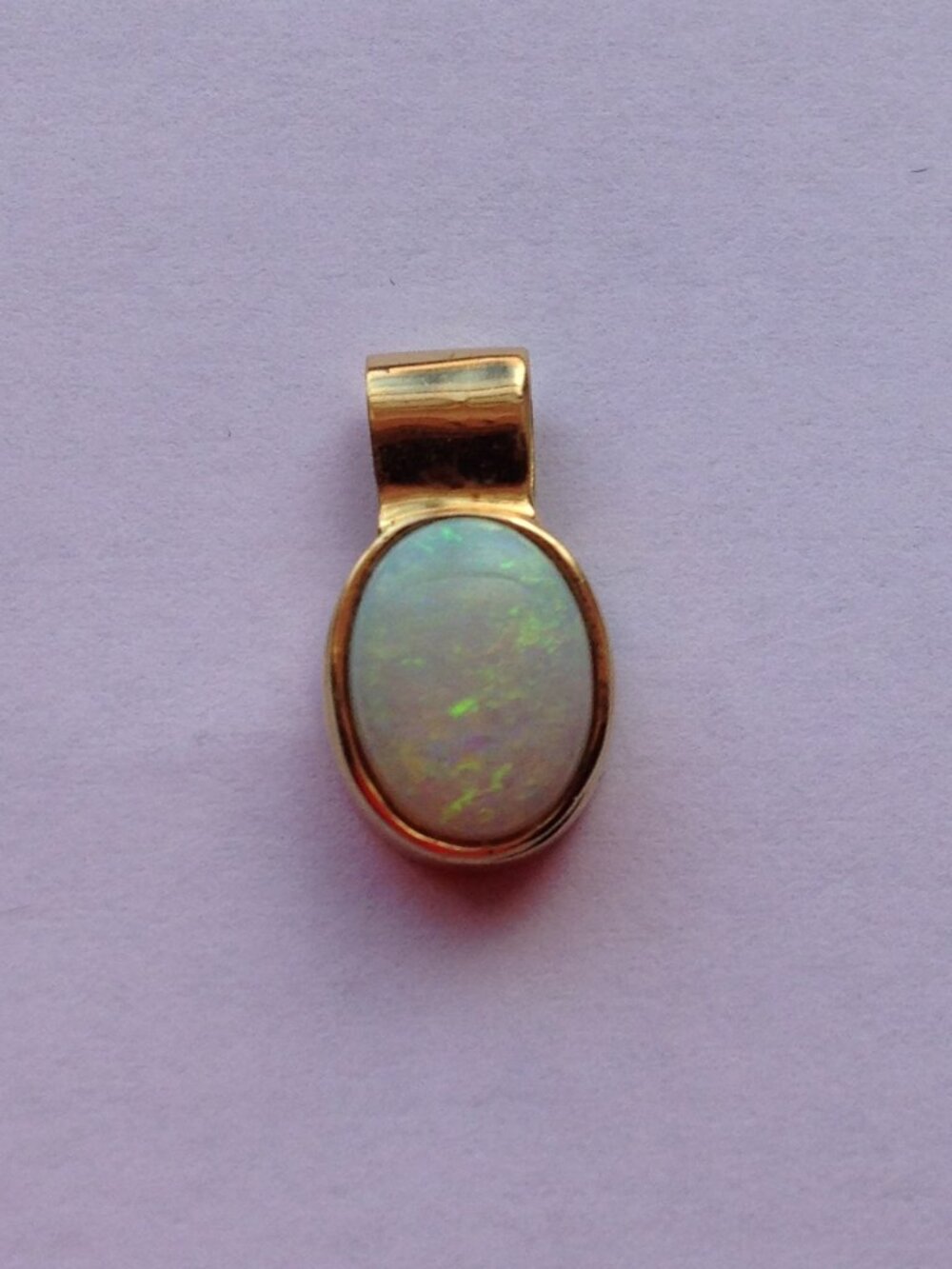 18kt Solid Gold Natural Opal Pendant